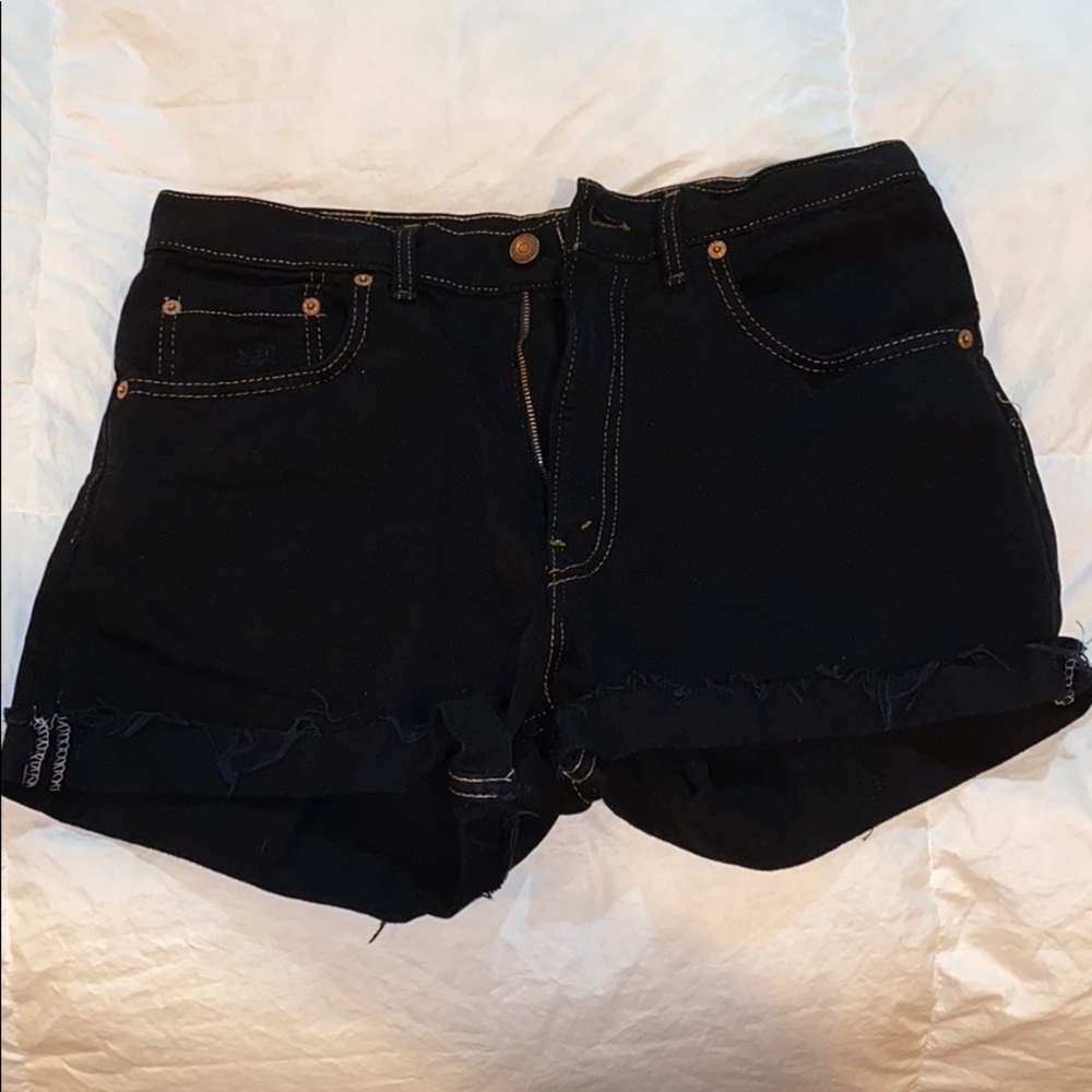 Levi’s black denim shorts